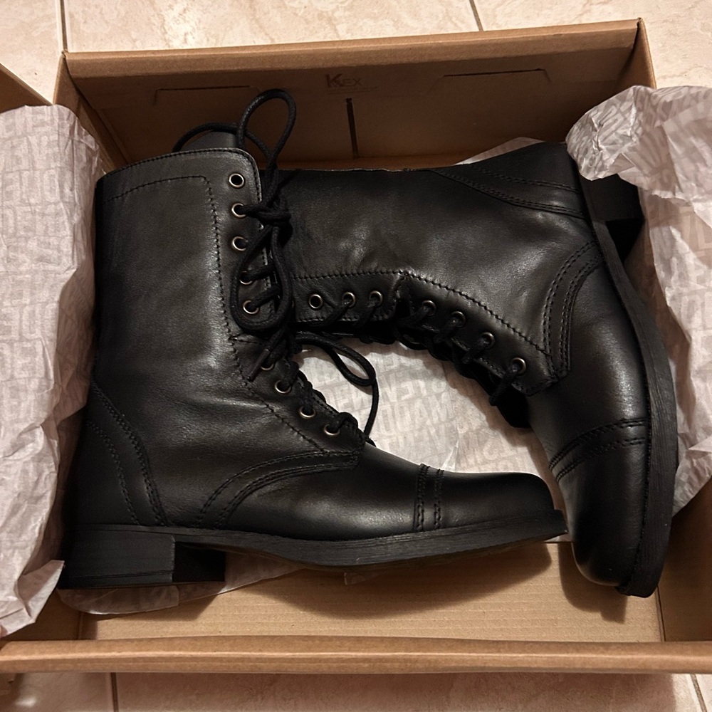 Steve Madden Troopa 3.0 Black Combat Boots